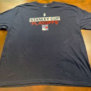 ‘47 Brand Men’s NHL New York Rangers 2017 Playoffs T Shirt Navy Blue Size 3XL